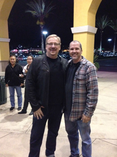 Pastor Rick Warren Founder of Saddleback Church and Eddie Taylor at the pre-opening Son of God Movie